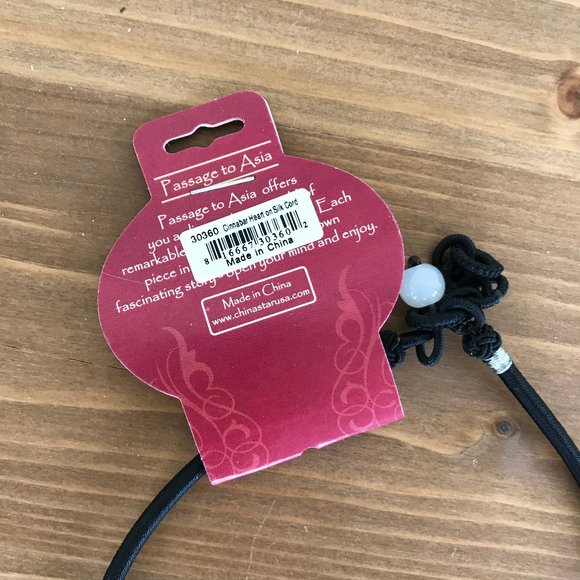 Passage to Asia Cinnabar-Style Lacquer Resin Carved Heart Shape Pendant Necklace - Picture 6 of 6